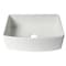Alfi Brand White Smooth Curved Apron 30" x 20" Single Bowl Fireclay Farm Sink with Grid ABFC3020-W - alternate 4